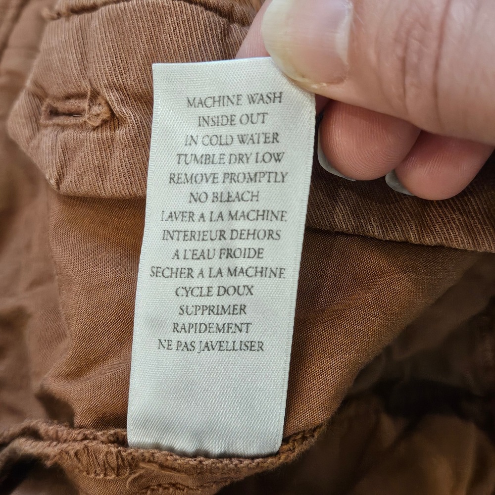 Frank & Eileen Wicklow Pants Women's Size 2 Rust Tan Cotton Blend Raw Hem Casual - Picture 13 of 13